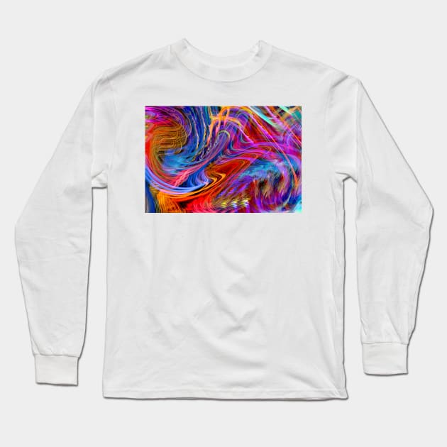 rainbow swirls of clouds Long Sleeve T-Shirt by chambergambit